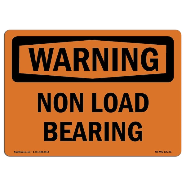 Safety Sign, OSHA WARNING, 7" Height, Aluminum, Non Load Bearing, Landscape